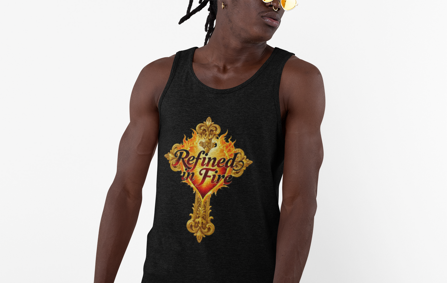 Refined in Fire - Men's Ornate Christian Tank Top