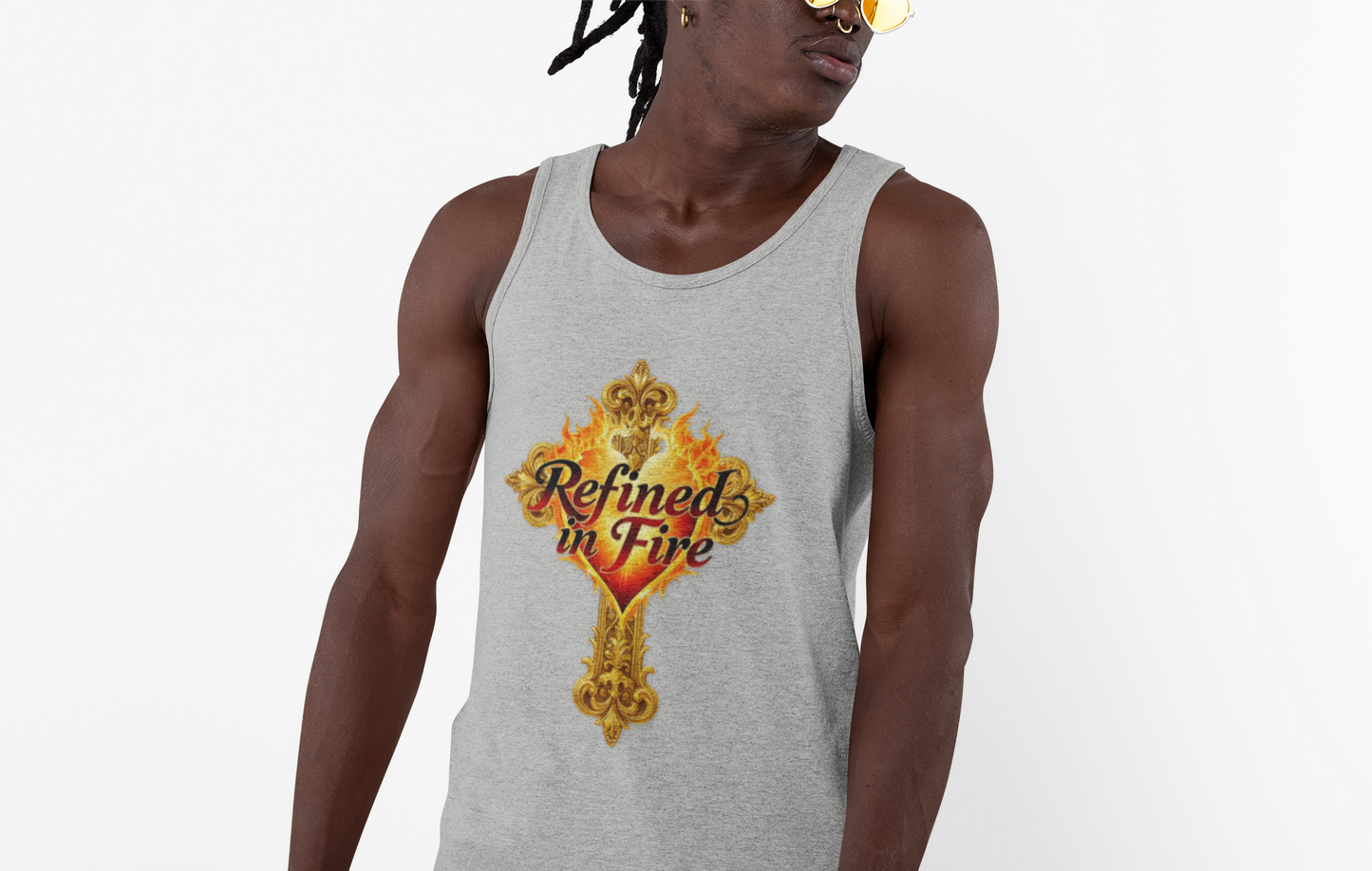 Refined in Fire - Men's Ornate Christian Tank Top