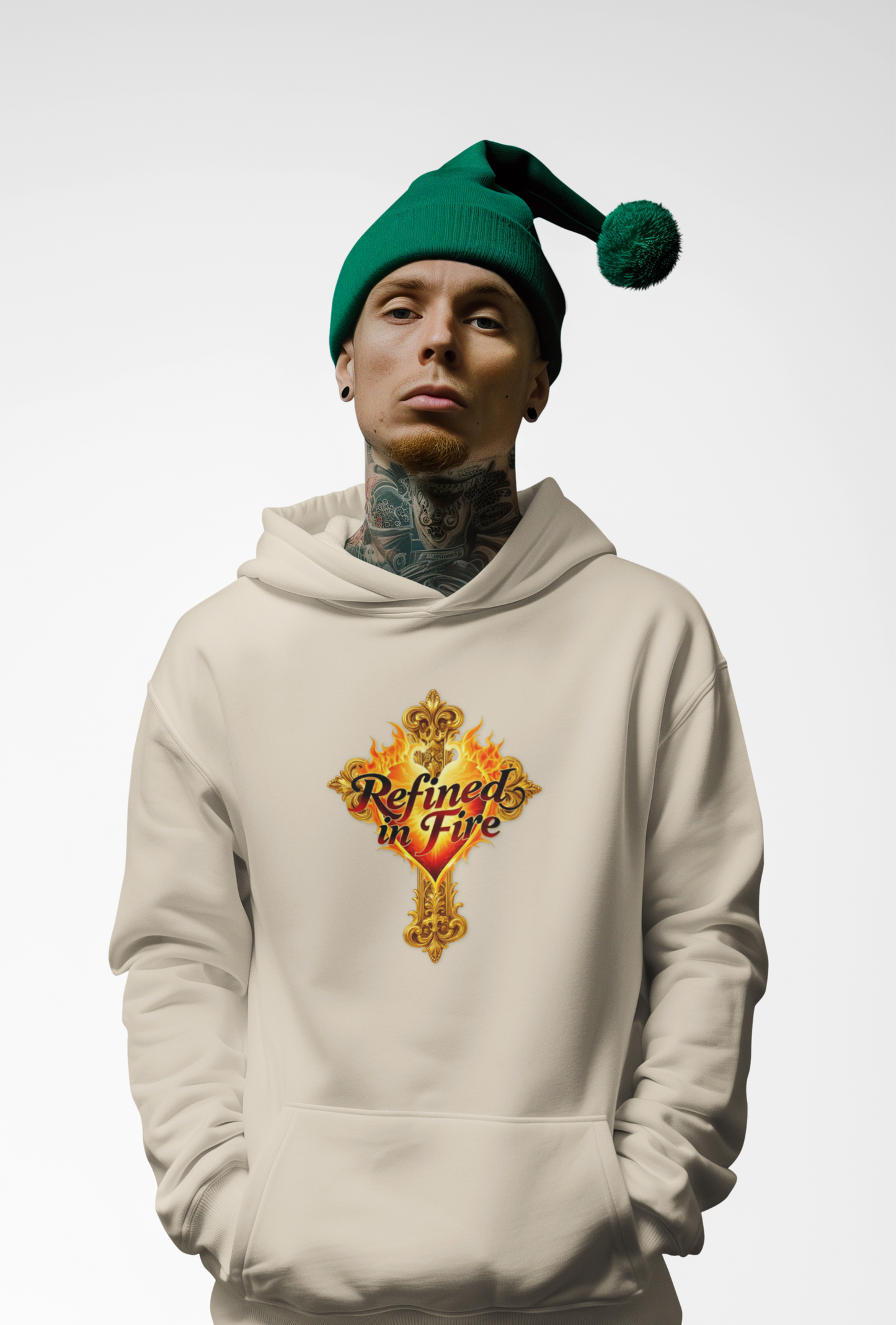 Refined by Fire - Men's Ornate Christian Hoodie