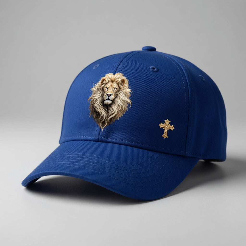 Christ is King (Lion of Judah) - Women's Baseball Cap with Gold Cross