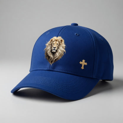 Christ is King (Lion of Judah) - Women's Baseball Cap with Gold Cross