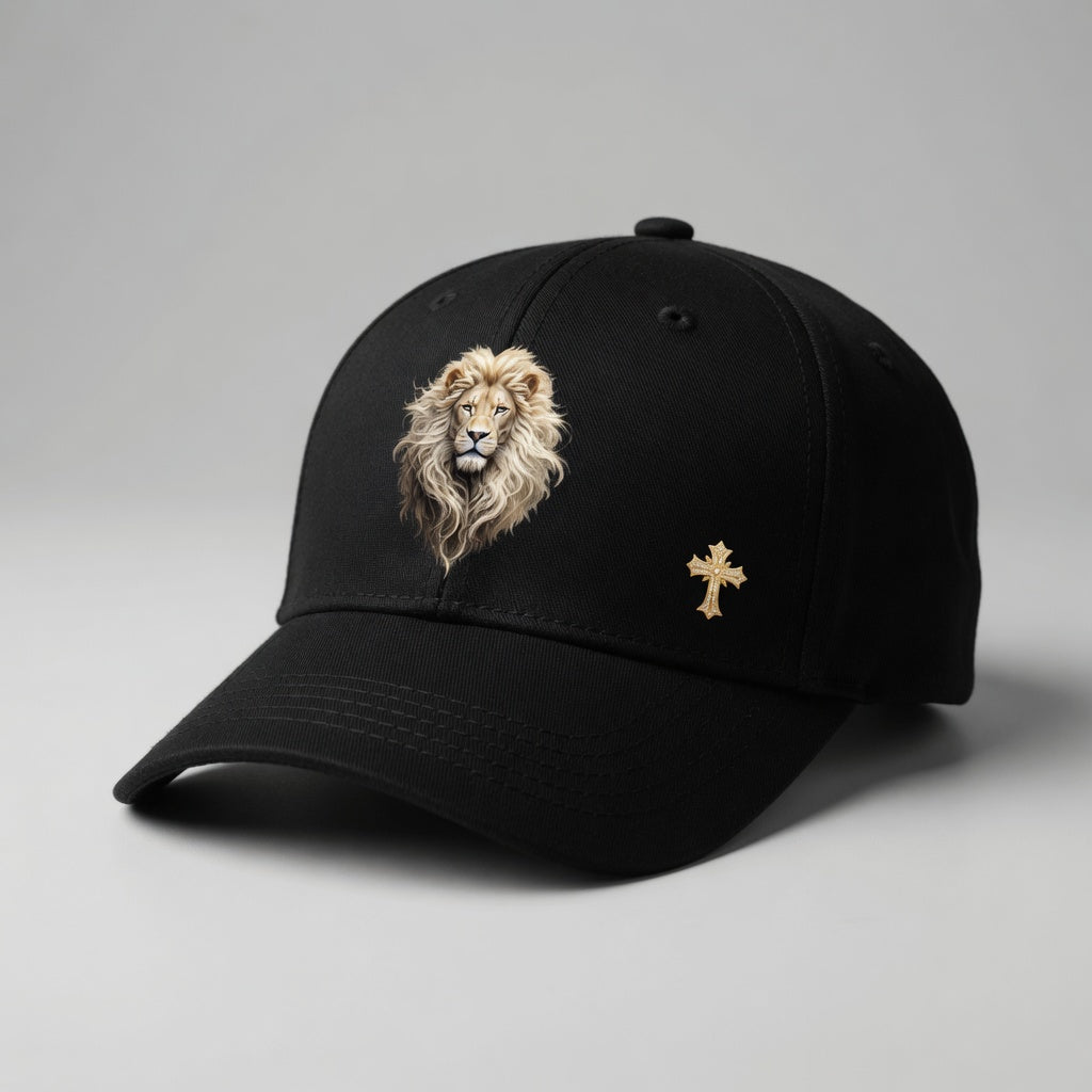 Christ is King (Lion of Judah) - Women's Baseball Cap with Gold Cross