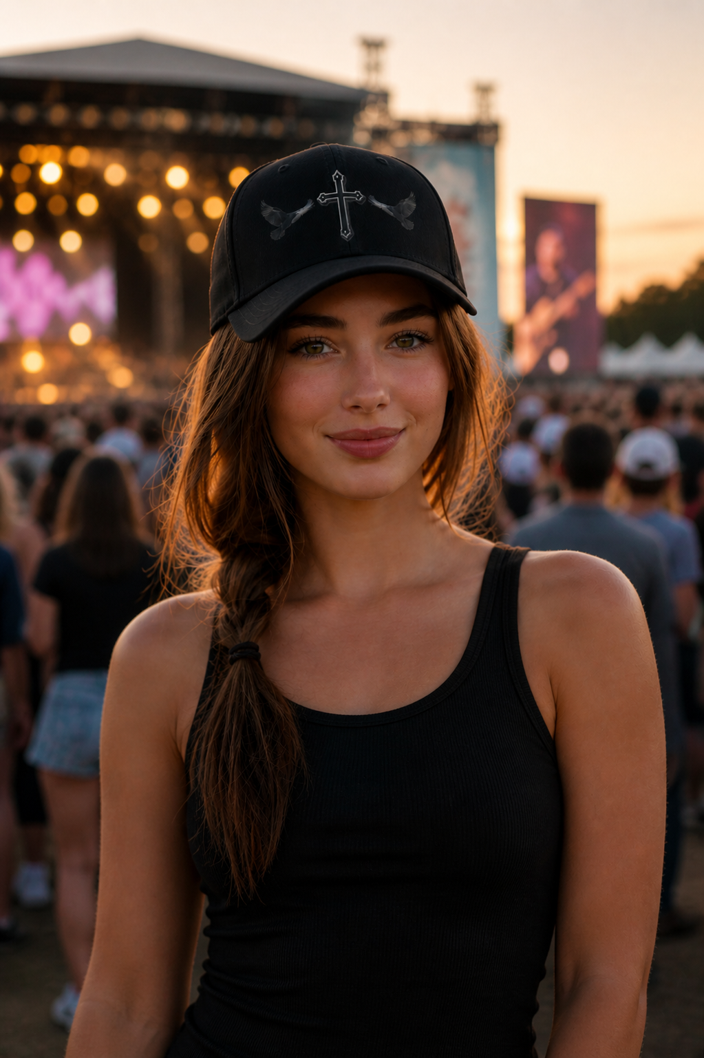 Black Crows & Cross Christian Cap