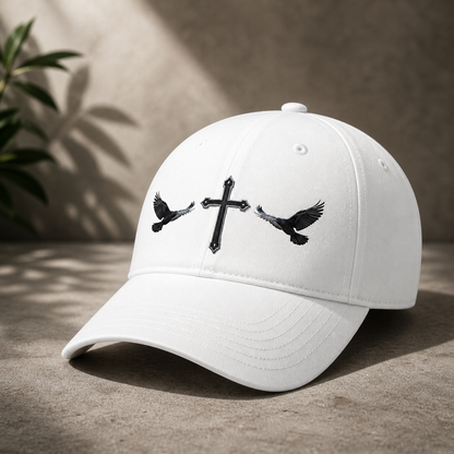Black Crows & Cross Christian Cap