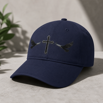 Black Crows & Cross Christian Cap