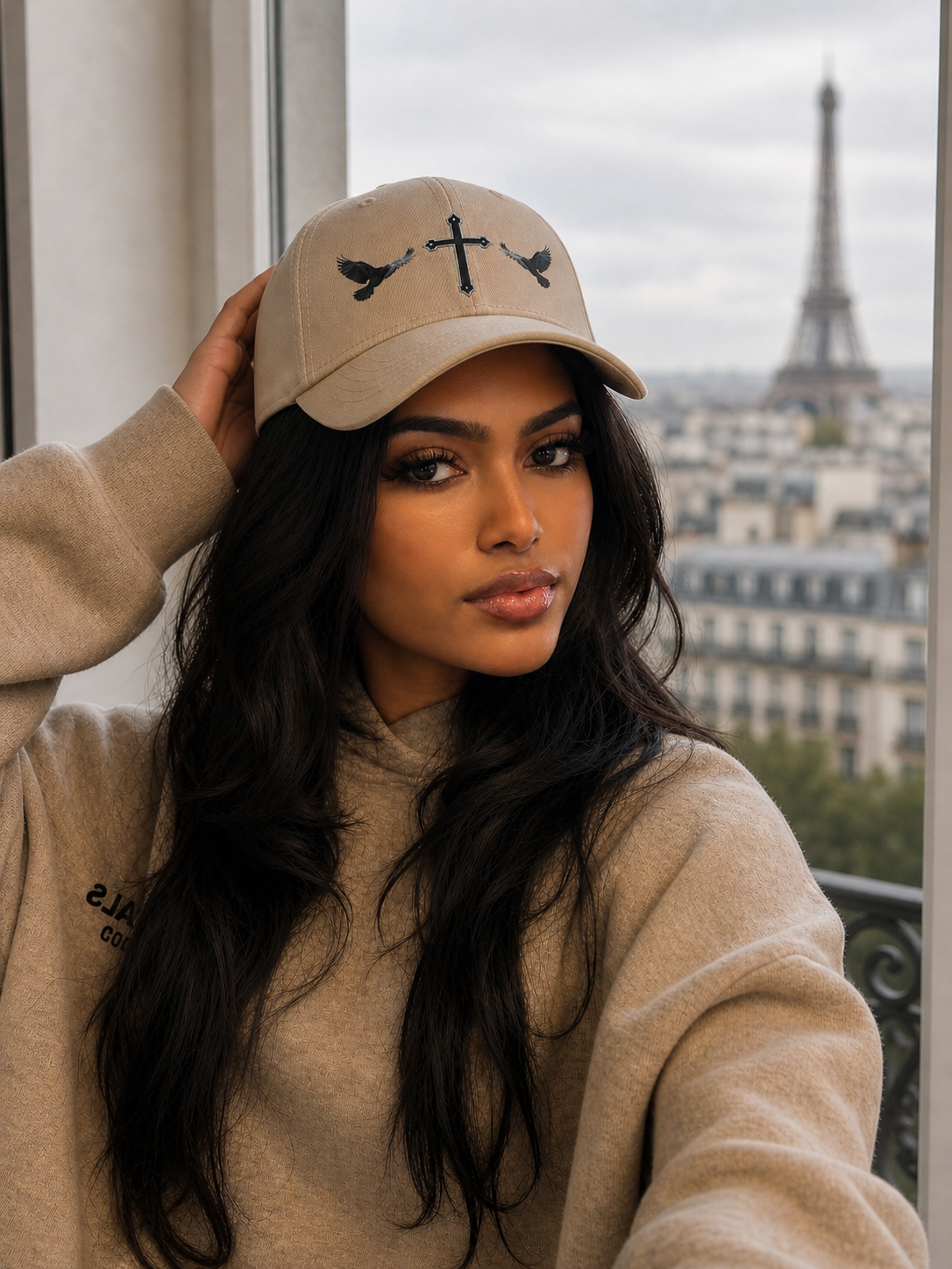 Black Crows & Cross Christian Cap