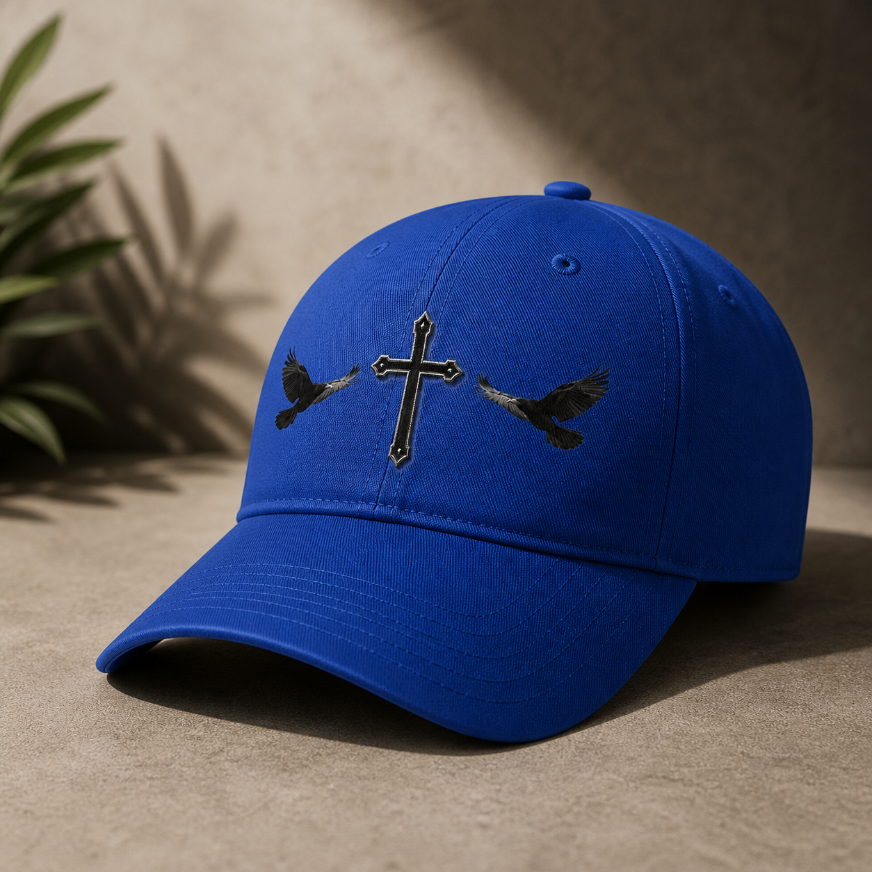 Black Crows & Cross Christian Cap
