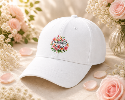 Women’s “Handcrafted by God” Low Profile Baseball Cap – Christian Faith Embroidered Hat