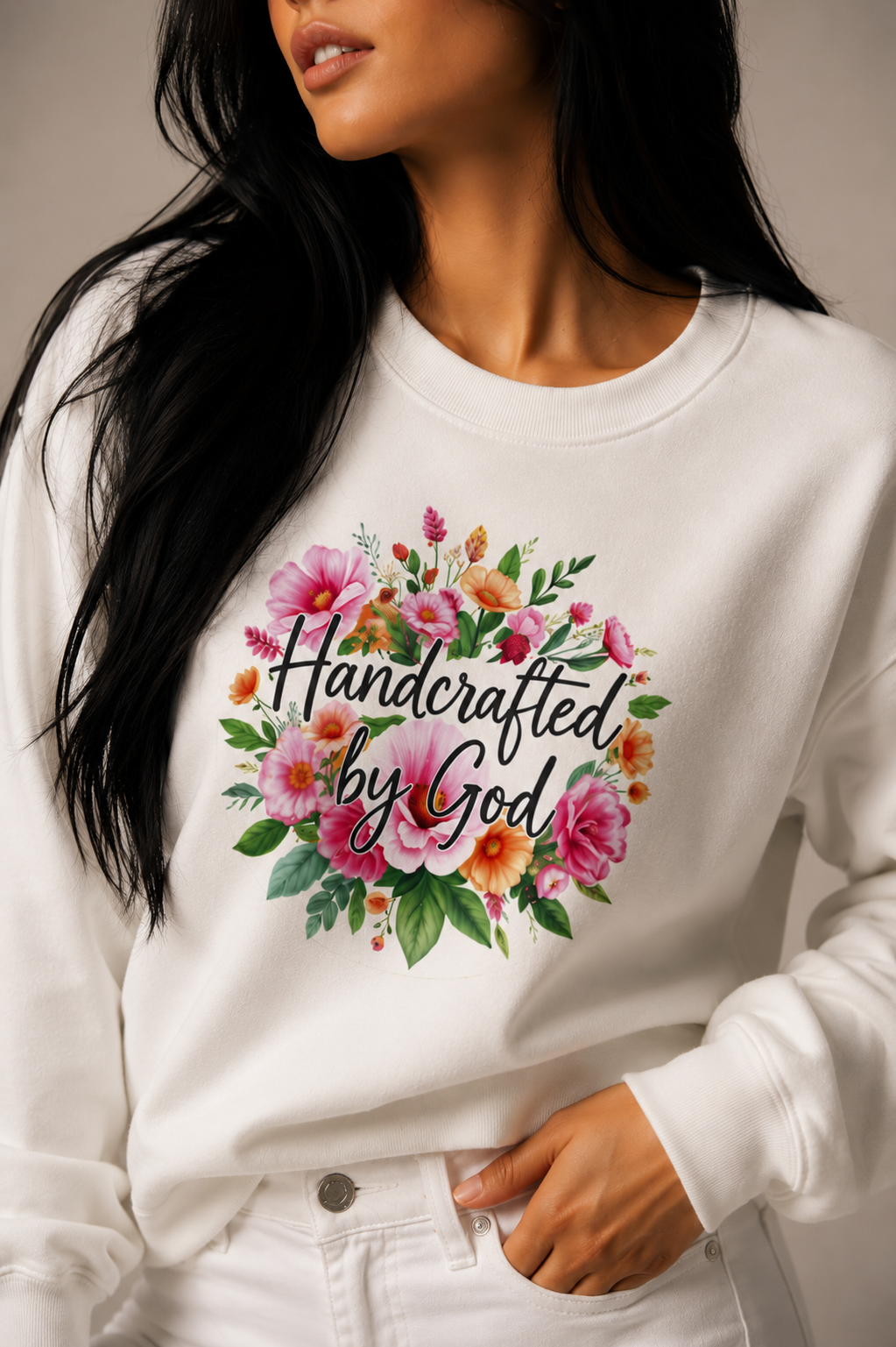 Handcrafted By God (Original) - Women's Christian Sweatshirt