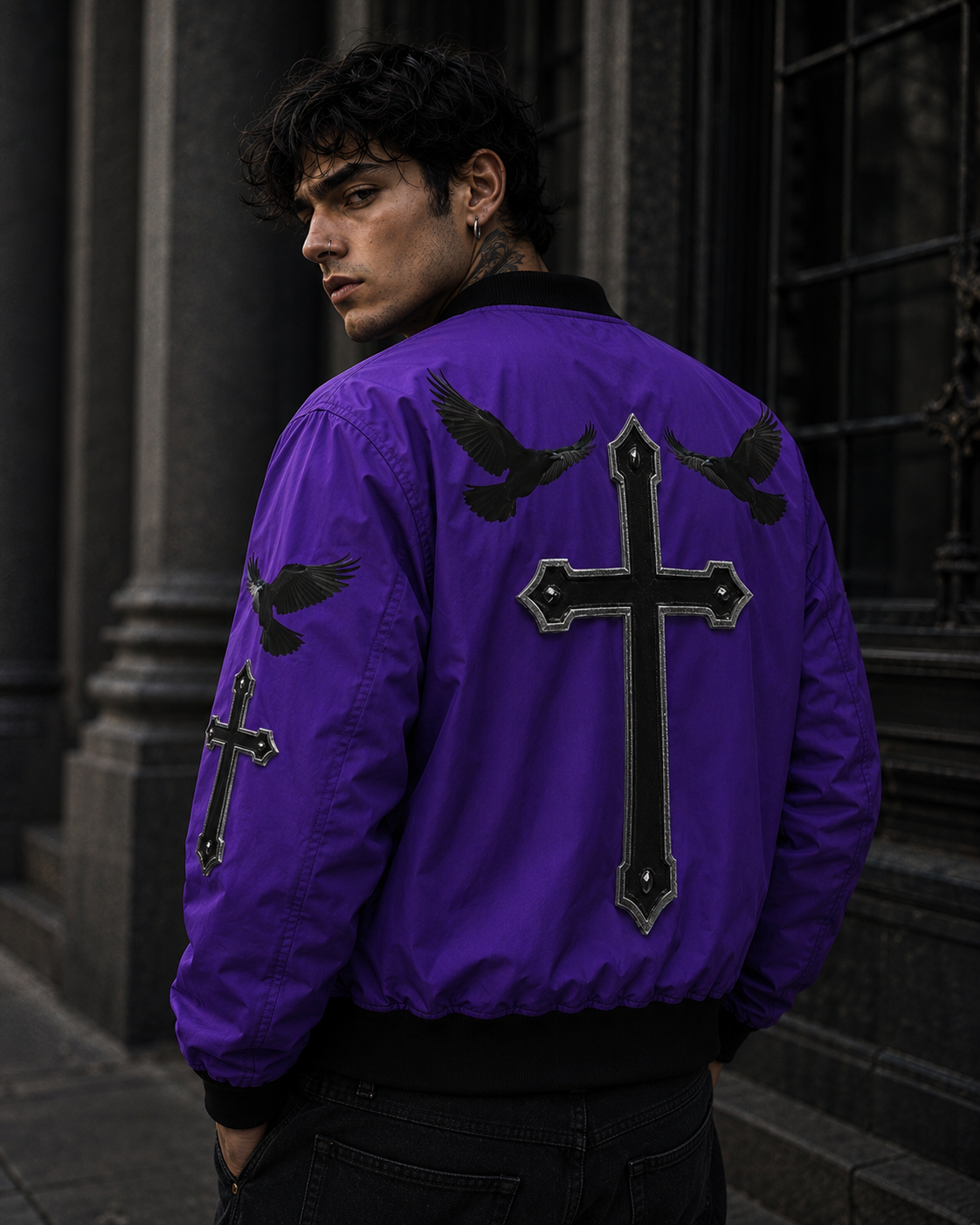 Eternal Watch – Men’s Bomber Jacket (Purple)