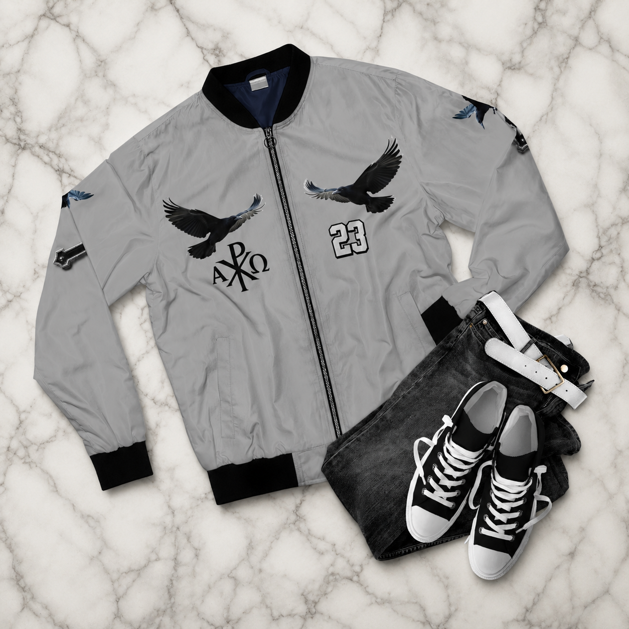 Eternal Watch – Men’s Bomber Jacket (Gray)
