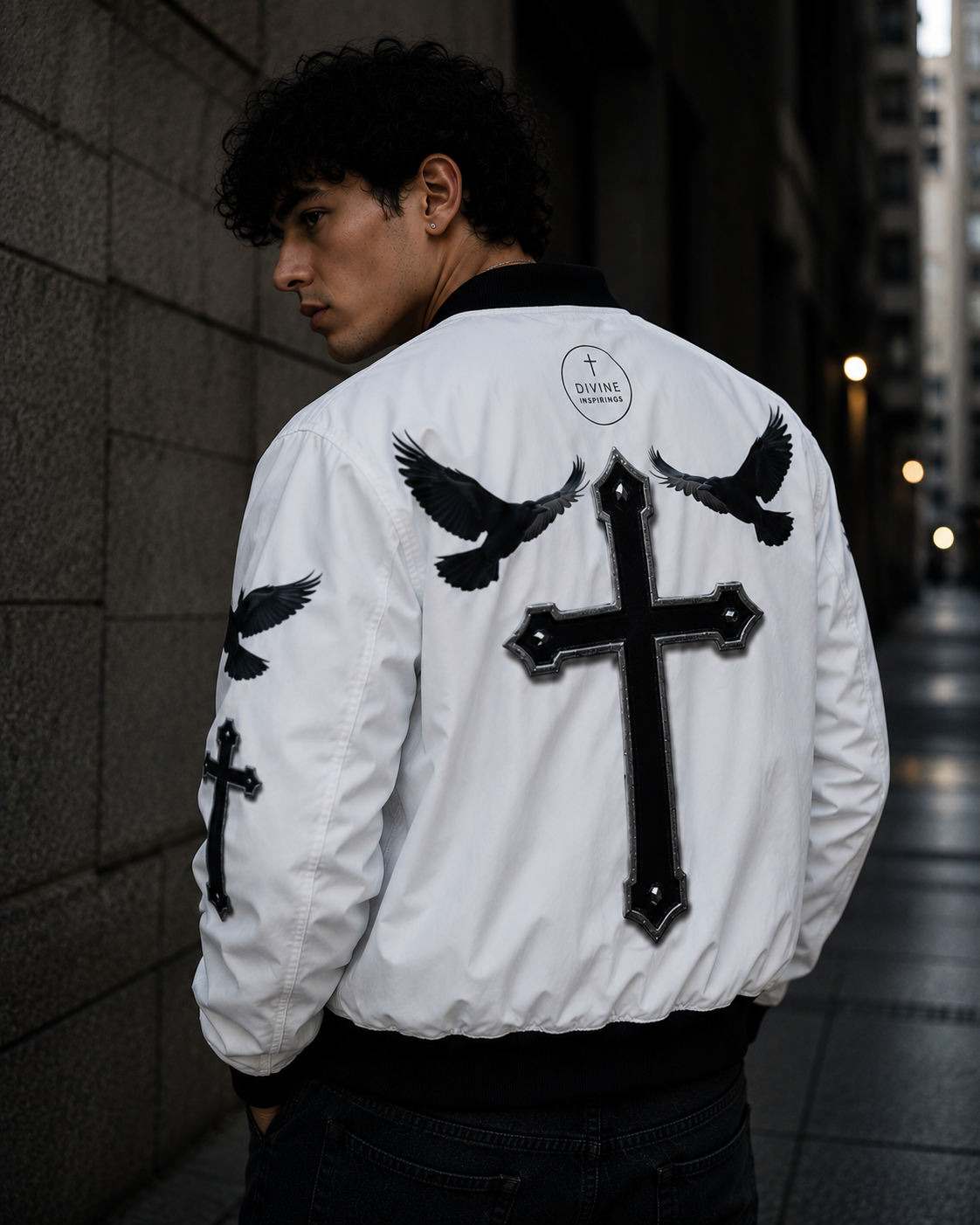 Faithful Guardians – Cross & Crows Men’s Bomber Jacket