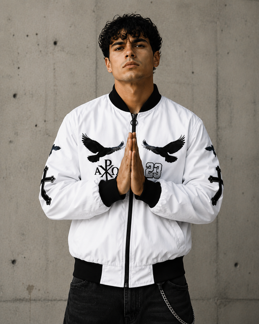 Faithful Guardians – Cross & Crows Men’s Bomber Jacket