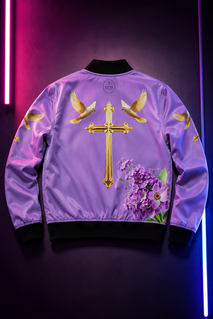 Heavenly Ascent – Women’s Bomber Jacket in Mauve
