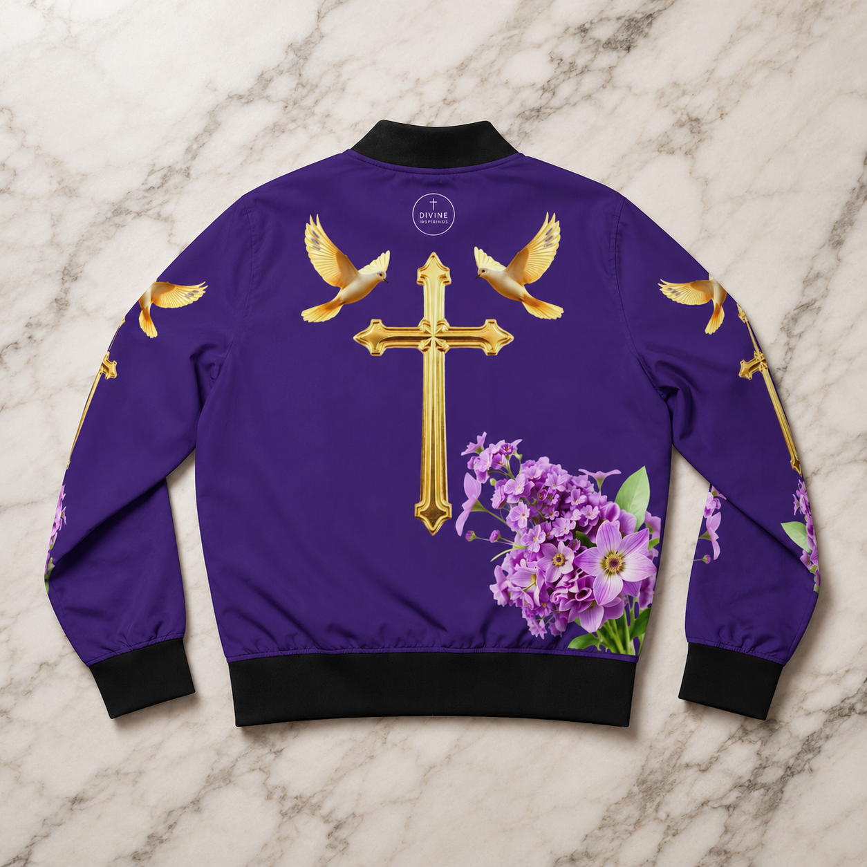Heavenly Ascent – Women’s Bomber Jacket in Purple