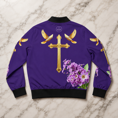 Heavenly Ascent – Women’s Bomber Jacket in Purple