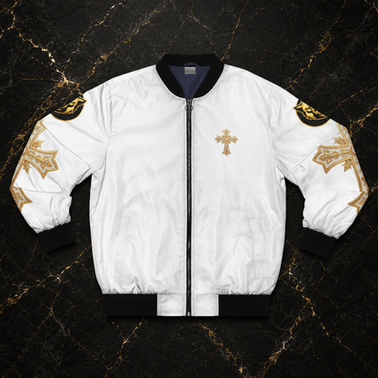 Copy of Christ is King (Lion of Judah) - Men's Christian Bomber Jacket (White)
