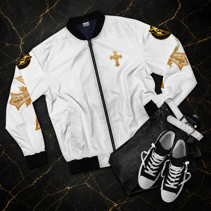 Copy of Christ is King (Lion of Judah) - Men's Christian Bomber Jacket (White)