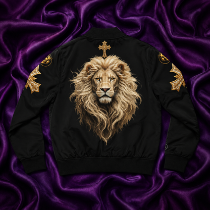 Christ is King (Lion of Judah) - Women's Christian Bomber Jacket (black)