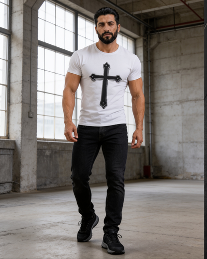 Black Cross Men’s Christian T-Shirt