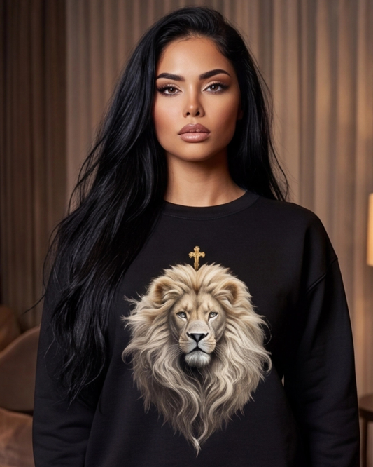 Christ is King (Lion of Judah) - Women's Christian Sweatshirt