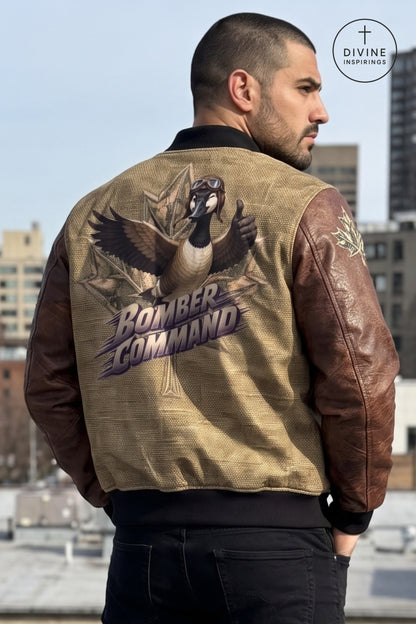 Bomber Command Men's Vintage Khaki Bomber Jacket