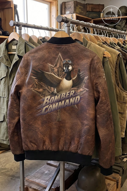 Bomber Command Women's Vintage Leather Styled Jacket