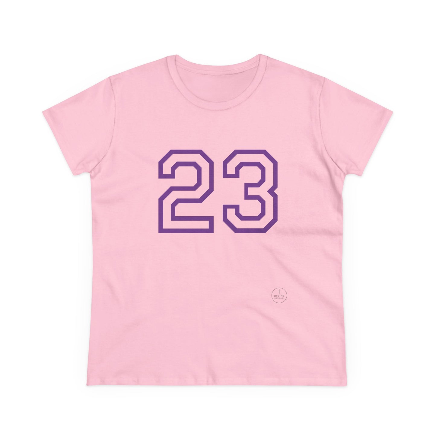 Psalm 23 Women’s Tee – Inspired Sports-Style Shirt (Purple Numbering)