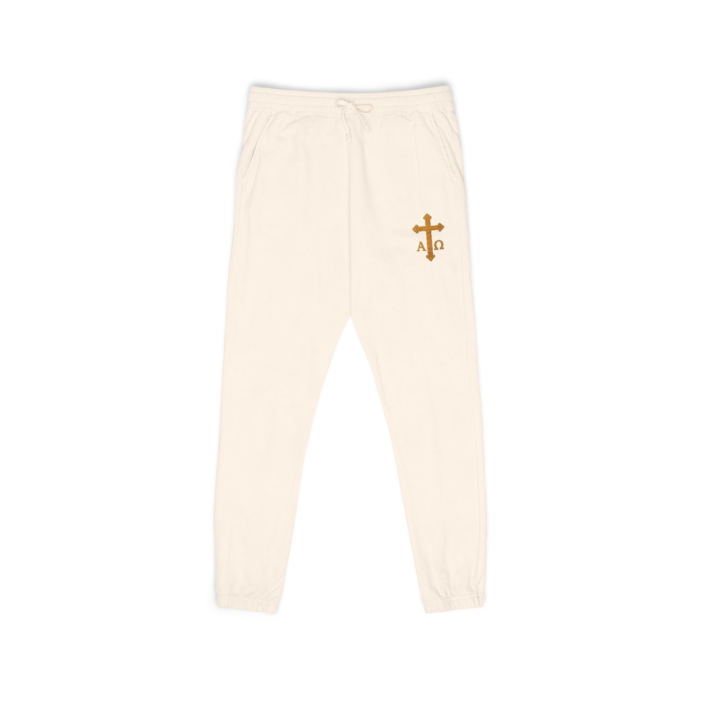 Men’s Alpha & Omega Fleece Jogger Pants – Comfortable Faith-Inspired Style