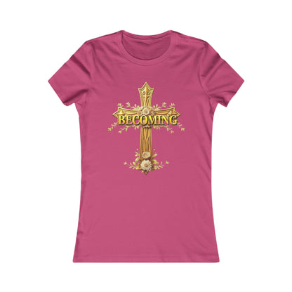 Becoming Women’s Favorite Tee – Gold Cross Edition (1 Corinthians 15:49)