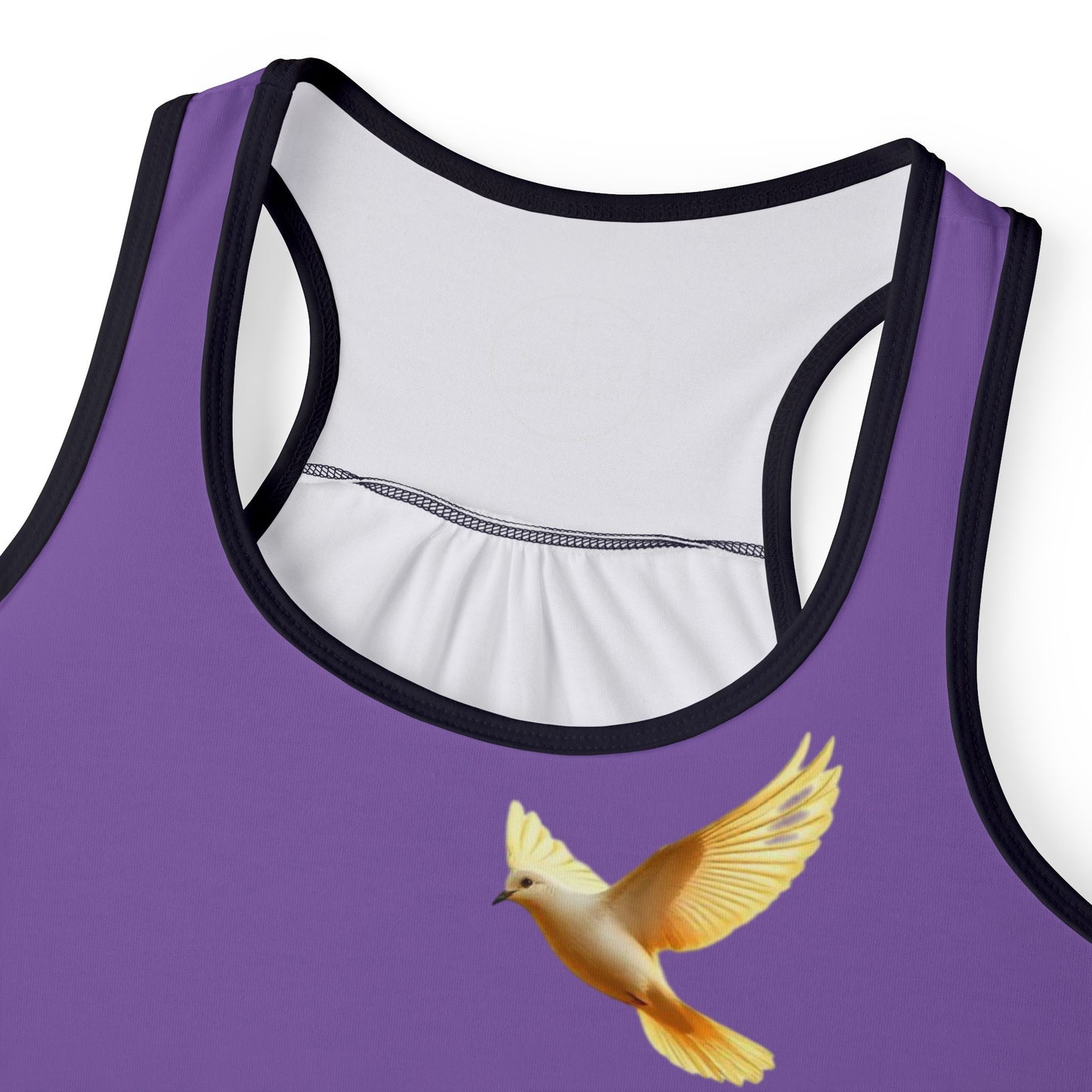 Golden Dove Women’s Christian Tank Top in Purple – Spirit of Peace and Power
