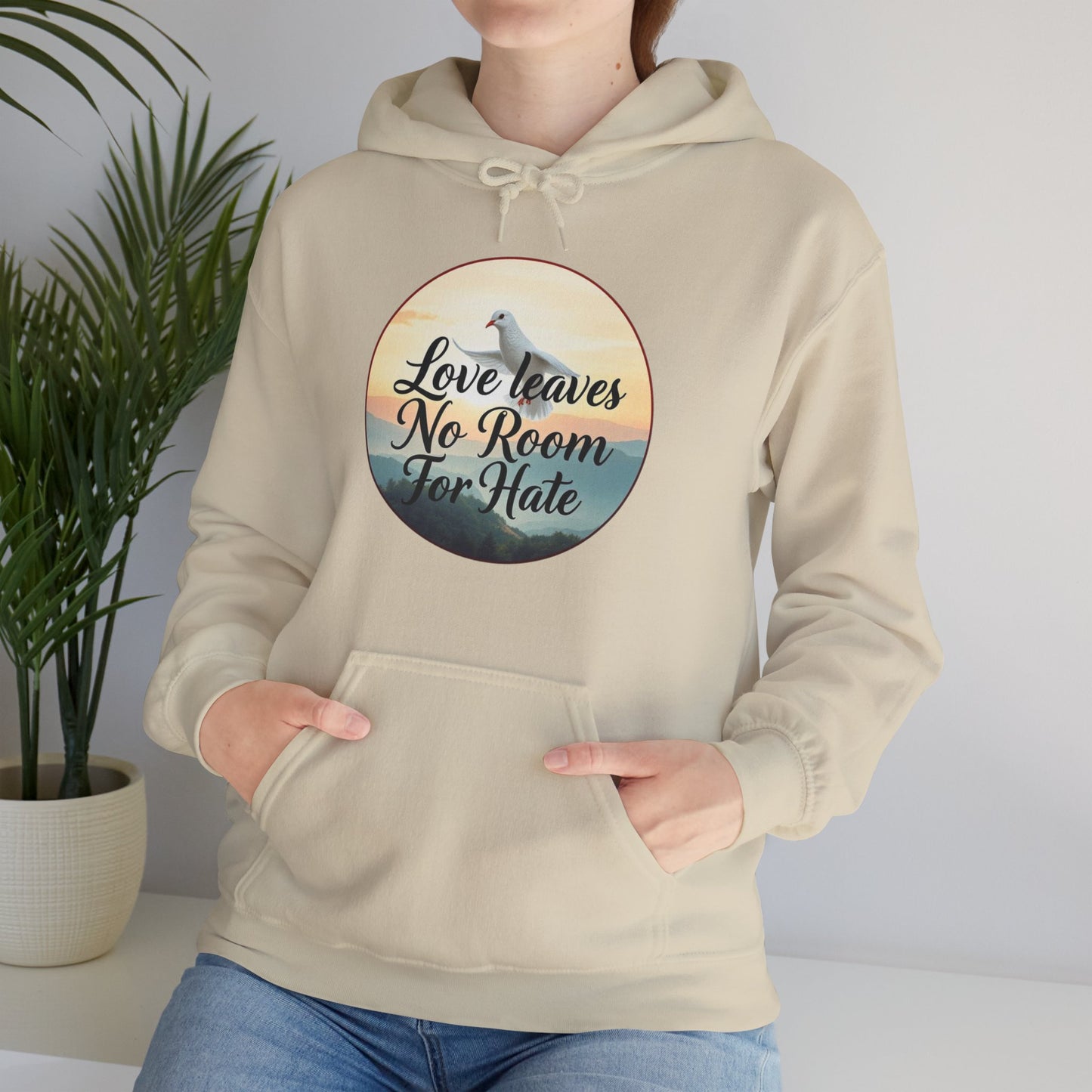 Women’s “Love Leaves No Room For Hate” Christian Hoodie – Faith & Compassion Pullover