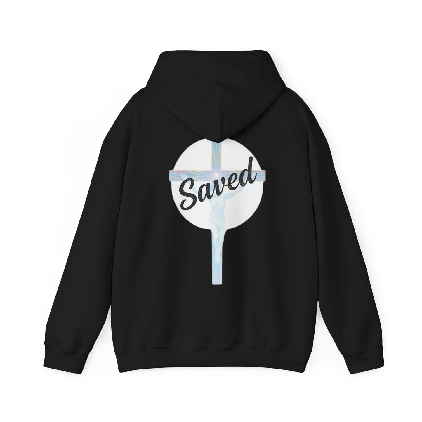 Saved in Christ – Men’s Faith Hoodie with Cross Design