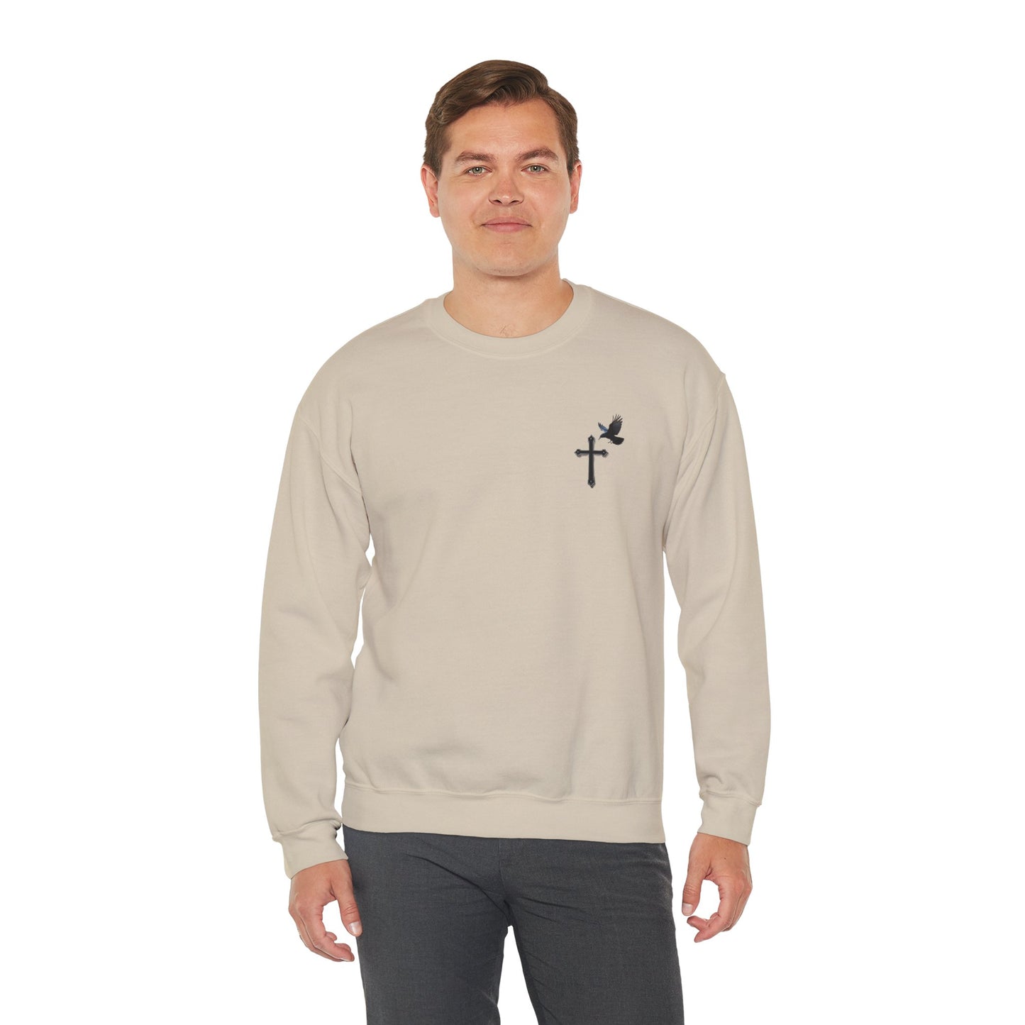 God’s Grace: Cross & Ravens Men's Sweatshirt
