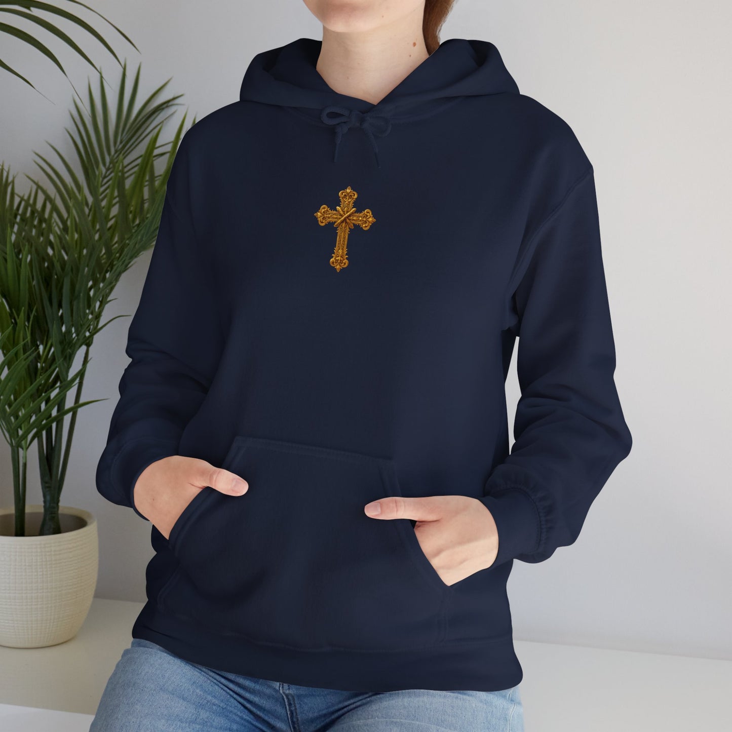 Jesus is Lord - Women's Christian Hoodie with Golden Cross