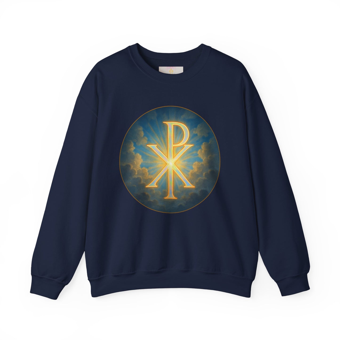 Men’s Christian Sweatshirt with Chi Rho – Classic Symbol of Faith Pullover