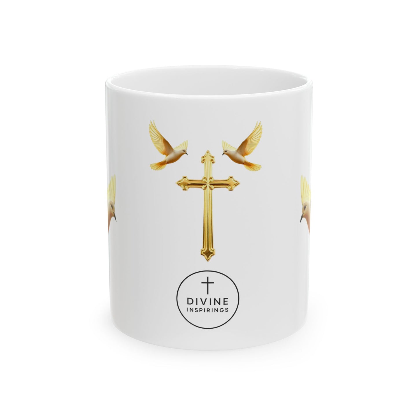 Doves of Gold Christian Mug – 11 oz & 15 oz