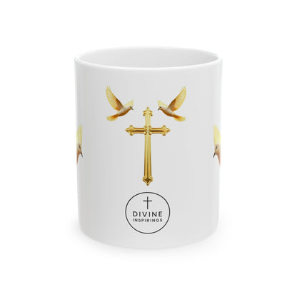 Doves of Gold Christian Mug – 11 oz & 15 oz