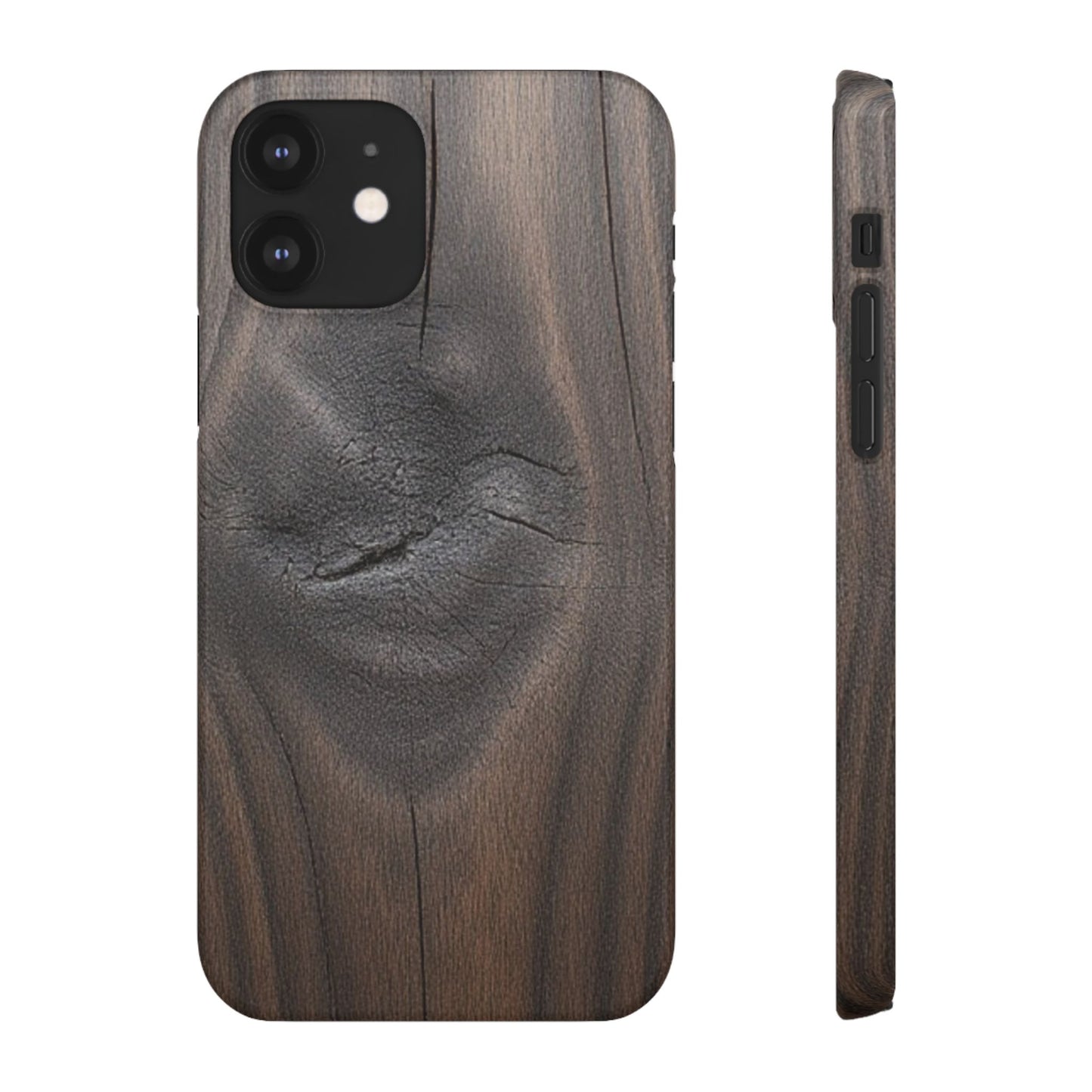 iPhone Snap Case – Dark Wood Grain Design