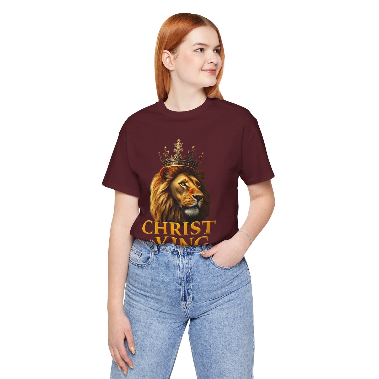 Christ is King Crowned Lion Tee – Inspirational Christian Shirt