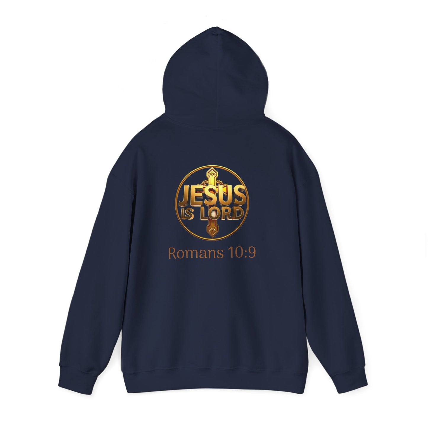 Jesus is Lord - Men's Christian Hoodie with Golden Cross