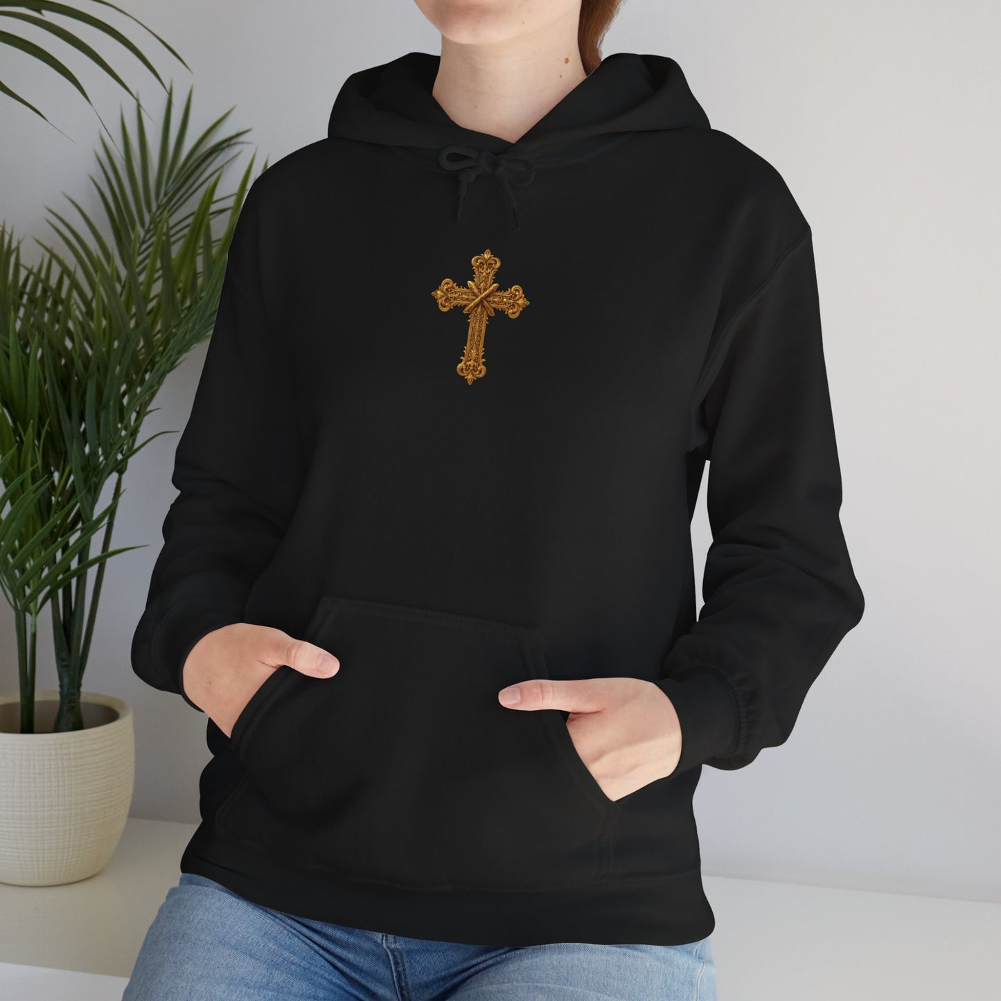 Bold Faith in Gold – “In God We Trust” Christian Women’s Hoodie