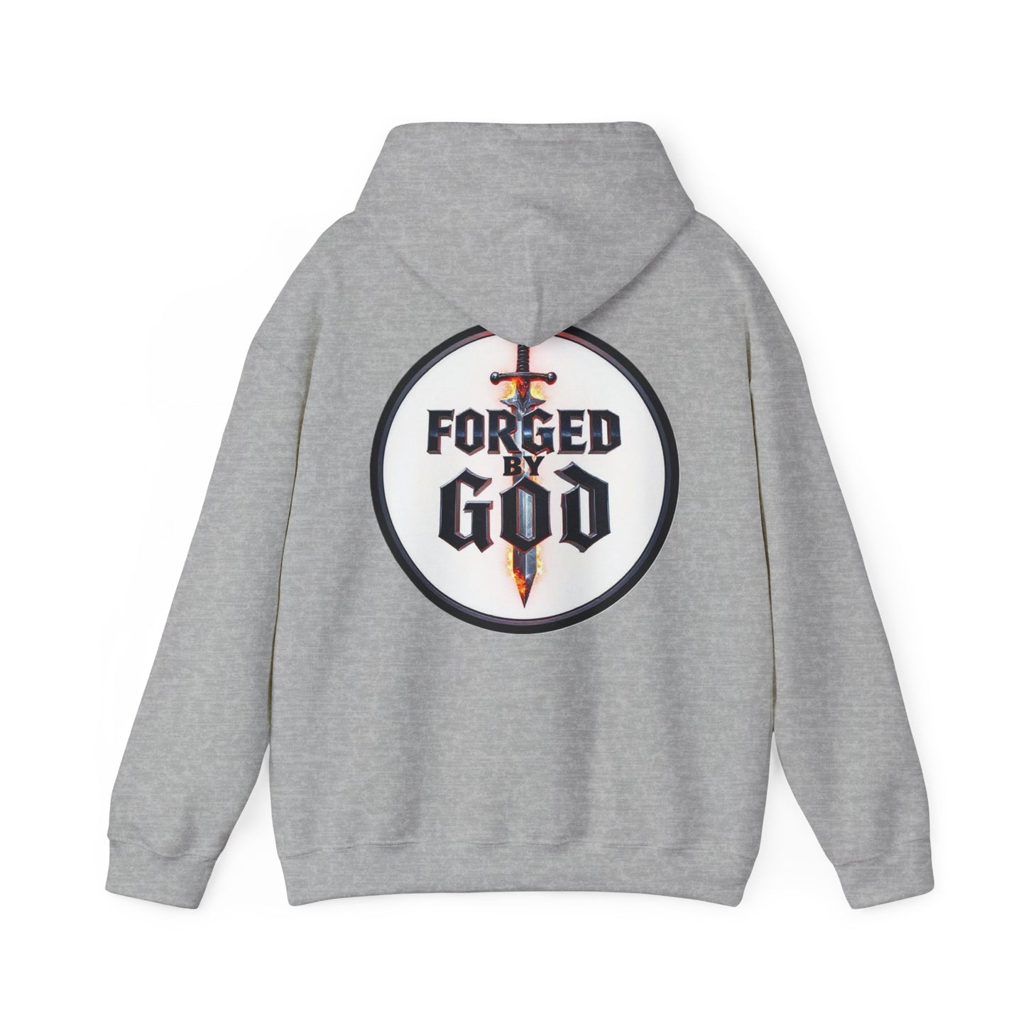 Forged by God Men’s Christian Hoodie – Strength & Faith Sweatshirt