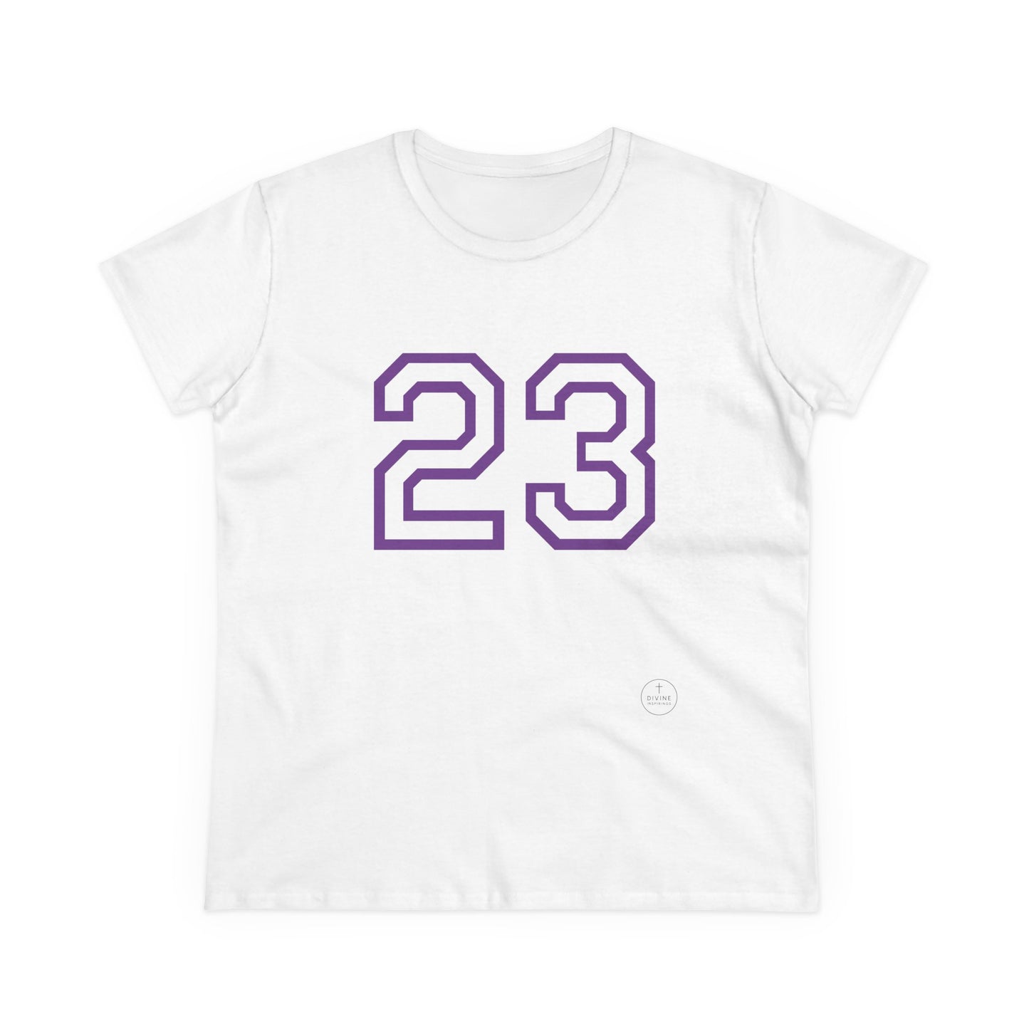 Psalm 23 Women’s Tee – Inspired Sports-Style Shirt (Purple Numbering)