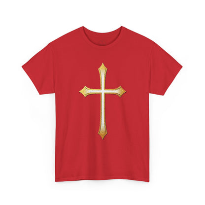 Men’s Gold Cross Tee – Christian Faith-Inspired Apparel