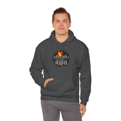 Hand Built By God - Bold Christian Men’s Hoodie