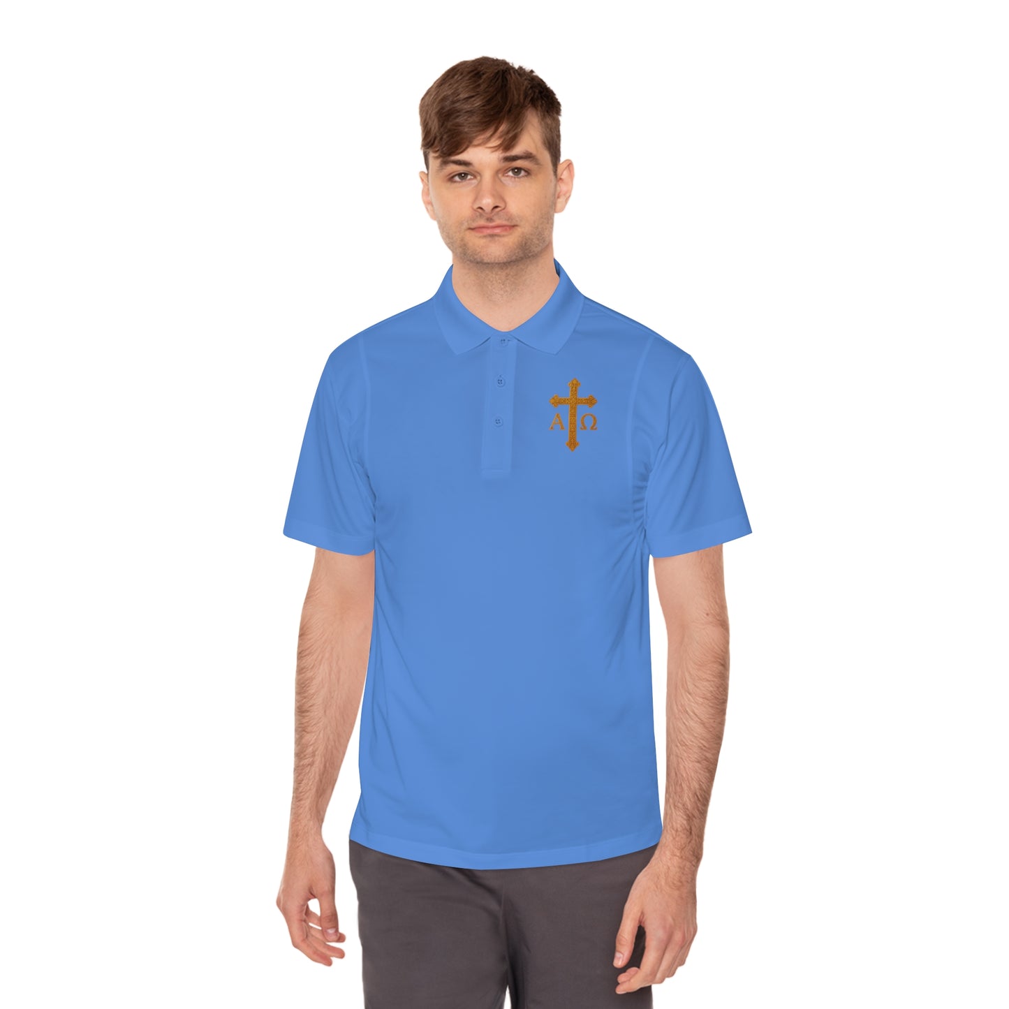 Men’s Alpha & Omega Polo Shirt – Faith from Beginning to End