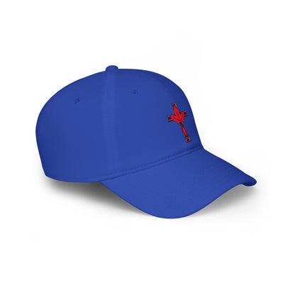 Canadian Cross Low Profile Baseball Cap – Christian Maple Leaf Hat for Faith & Country