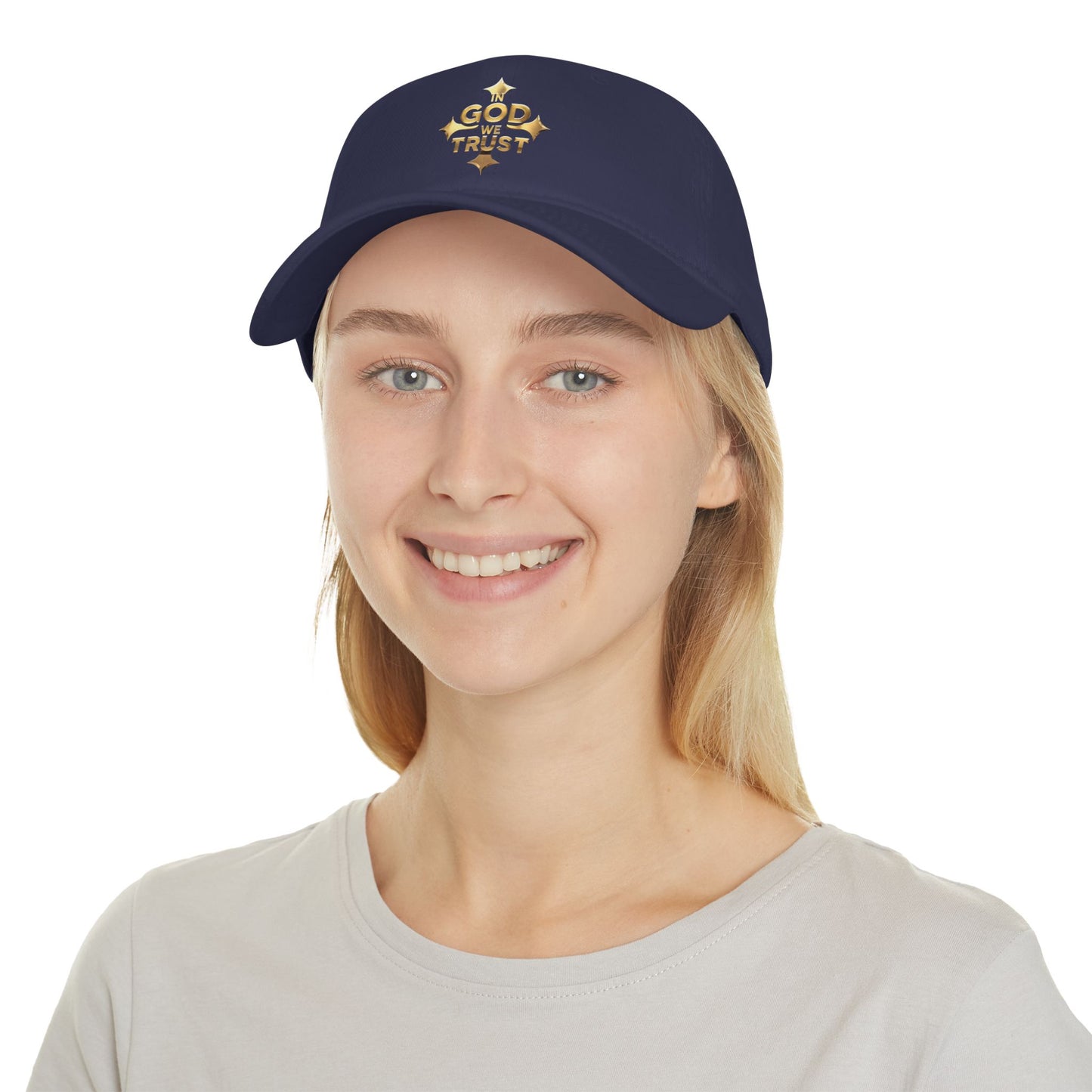Golden Faith – Low Profile “In God We Trust” Christian Baseball Cap