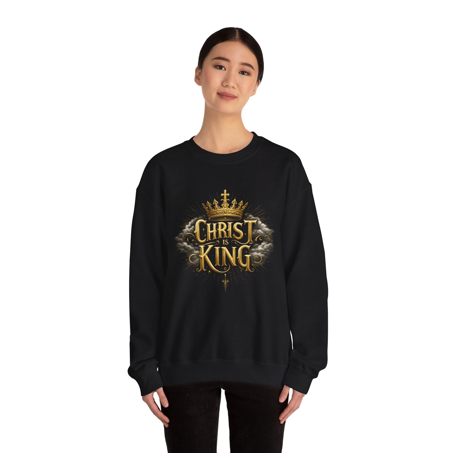 Christ is King (Gold) - Women's Christian Sweatshirt